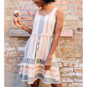 NWOT Mata Traders Mondrian Dress-pastel stripes